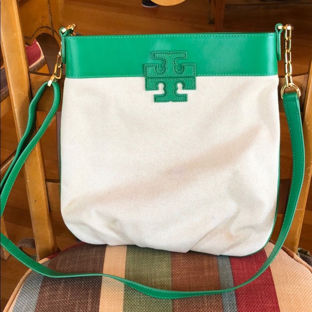 Tory Burch T stacked Canvas Crossbody